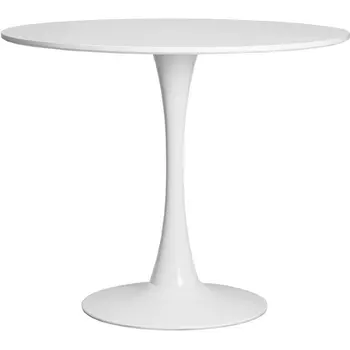 Стол обеденный (белая столешница, белое основание) Dobrin 219TD-LMZL MIA MIA, цвет столешницы белый, основания белый