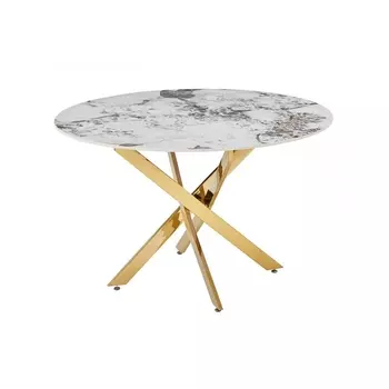 Стол обеденный IST-CASA Элис DT-2850, 120х120х75 см, белый мрамор