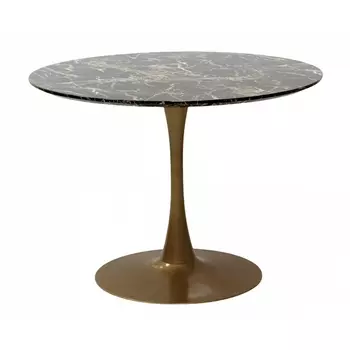 Стол обеденный IST-CASA круглый Аура F-1400-1.1, 100х100х75 см, черный мрамор