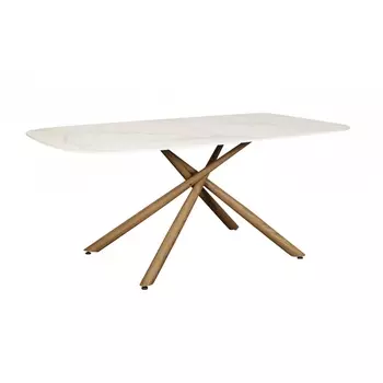 Стол обеденный IST-CASA Неаполь160 TW-1162-T-1,160x90x76 см, белый мрамор