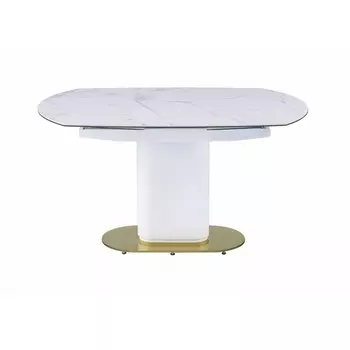 Стол обеденный IST-CASA раскладной Атриум MC22122DT, 140(200)х100х77 см, белый мрамор