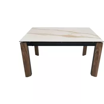 Стол обеденный IST-CASA раскладной Палермо MC-1863DT-KL153, 140(200)х90х76 см, белый мрамор