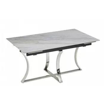 Стол обеденный IST-CASA Тренди Рэк DT2889, 150(200)*90*75 см, белый мрамор