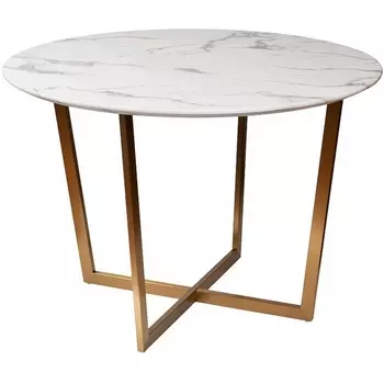 Стол обеденный круглый Pearl White d110*76см Garda Decor арт.33FS-DT3022-BBS