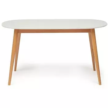 Стол обеденный (Макс) Белый+Натуральный ( Бук) (основание бук, столешница мдф) Tetchair 9582 10462