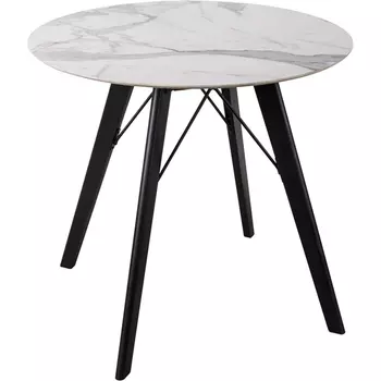 Стол обеденный обеденный JET CERAMIC круглый d-80 (Дерево бук, Венге) CA Wenge Statuario 80x80 Jet-Ceramic