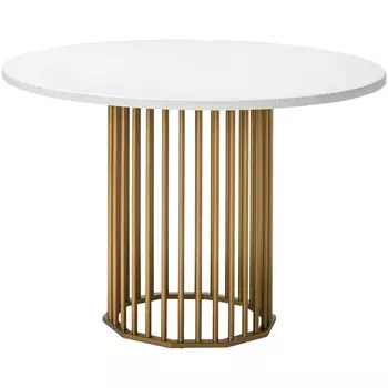 Стол обеденный Patrik д.110 мрамор Бианко /золото R-Home арт.4103113h_мрб/золото