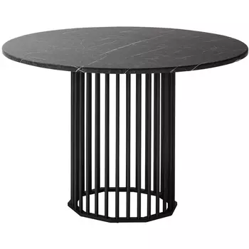 Стол обеденный Patrik д.110 мрамор Графит /черный муар R-Home арт.4103110h_мргр/черный