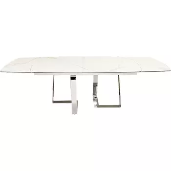 Стол обеденный раскл.керам.белый/хром 240(160)*90*76см Garda Decor арт.83MC-22190