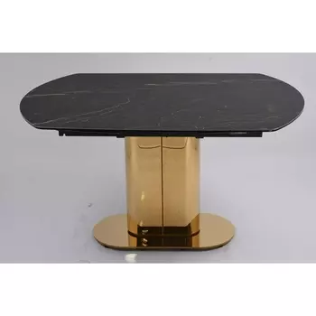 Стол обеденный раскладной Атриум-2 MC3035-140B, 140(30+30)х100х77 см, черная керамика IST-CASA