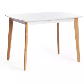 Стол обеденный раскладной Claire Tetchair (Белый,Натуральный).