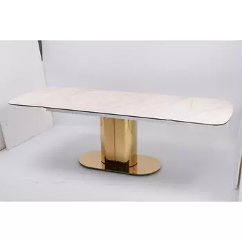 Стол обеденный раскладной Моника MC3034-160W, 160(41+41)х90х77 см, белая керамика IST-CASA