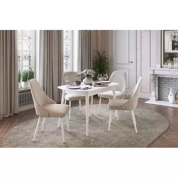 Стол обеденный раздвижной Сальса Mebelson (МДФ/Белый) арт.KM-0212.0133