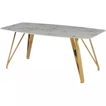 Стол обеденный Соар-2 F-1690,180х90х76 см, серо-золотая керамика/золото IST-CASA
