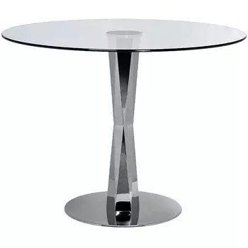 Стол обеденный стекло прозр/хром d.100*76см Garda Decor арт.GY-08074