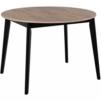 Стол Oslo круглый раскладной 110-140x110x76см, Дуб Навара, чёрный (Bradex Home)