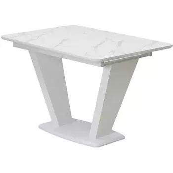Стол Прага 120 БЕЛЫЙ МРАМОР FC13 CLEAF, пластик / БЕЛЫЙ М-City M-City