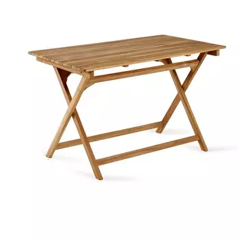 Стол прямоугольный складной Nairobi (Массив тика/Бежевый) ОГОГО Обстановочка! арт.889247