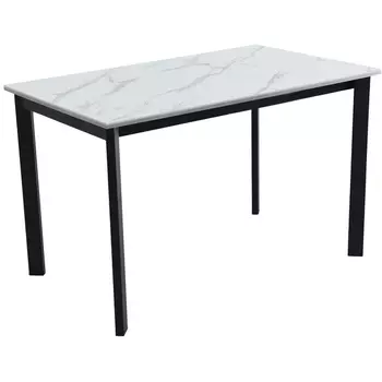Стол Пуэрто, Черный матовый муар/Камень белый, 101247 Аврора