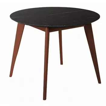 Стол R-Home Лунд круглый д.860 мрамор Графит Темный орех