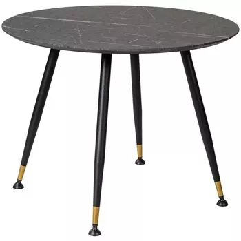 Стол R-Home Месси d860 мрамор графит со скосом