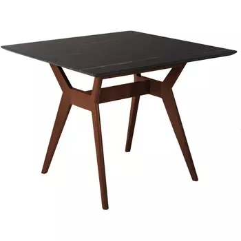 Стол R-Home Нарвик 960*960 мрамор Графит Темный орех