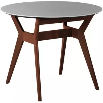 Стол R-Home Нарвик д.960 мрамор Бианко Темный орех