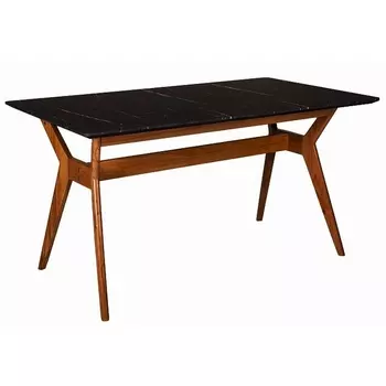 Стол R-Home Нарвик раскладной 120-160 ОРЕХ-Мрамор Графит