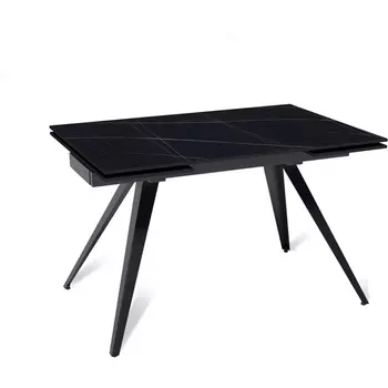 Стол раскладной Asti (120+30+30), керамика матовая Black Gold Top Concept арт.22759