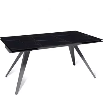 Стол раскладной Asti (160+40+40), керамика матовая Black Gold Top Concept арт.22764