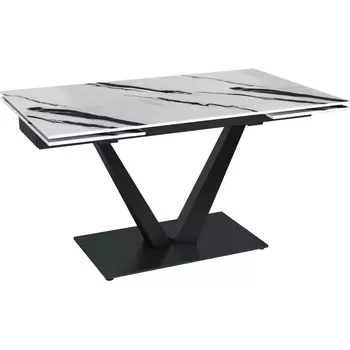 Стол раскладной Malibu (140+40+40), керамика глянцевая Panda White Top Concept арт.22771