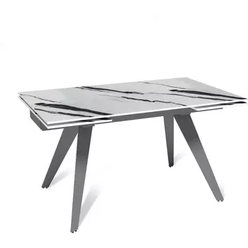 Стол раскладной Rhein (140+40+40), керамика глянцевая Panda White Top Concept арт.22729