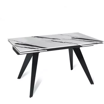 Стол раскладной Rhein (140+40+40), керамика глянцевая Panda White Top Concept арт.22736