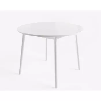 Стол Раунд D100, Стекло, Белый, 100011 МАМАДОМА