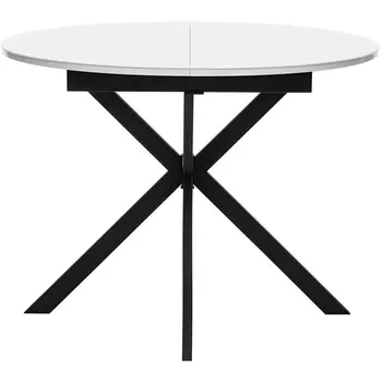 Стол раздвижной Leset Капри со стеклом (Стекло Белое/Черный) 2500000129995