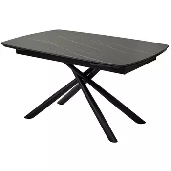 Стол RIVOLI 140 MATT GOLDEN BLACK SINTERED STONE/ BLACK (M-City)