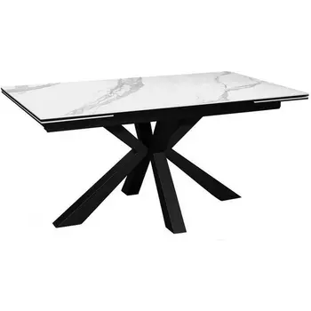 Стол SFE140 Белый мрамор/подстолье черное/опоры черные (2 уп.) Dikline 00-00062493
