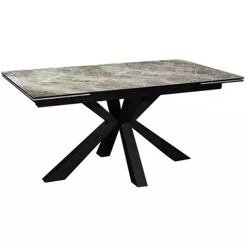 Стол SFE140 стекло оптивайт Карелия/подстолье черное/опоры черные (2 уп.) Dikline 00-00062491