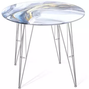 Стол Sheffilton SHT-TU10/TT32 80 СТЕКЛО/МДФ хром лак/млечный путь