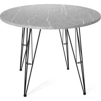 Стол Sheffilton SHT-TU10/TT 90 МДФ черный муар/серый мрамор