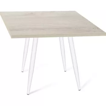 Стол Sheffilton SHT-TU14/80/80 ЛДСП белый муар/дуб выбеленный