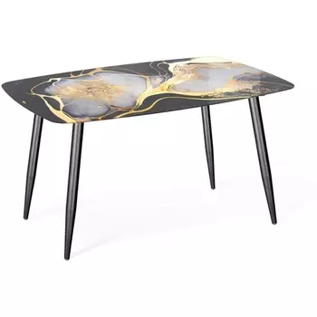 Стол Sheffilton SHT-TU14/TT32 118/77 стекло/МДФ черный муар/черный алмаз