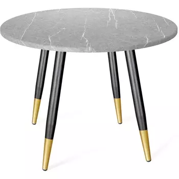 Стол Sheffilton SHT-TU14/TT 90 МДФ черный муар/золото/серый мрамор