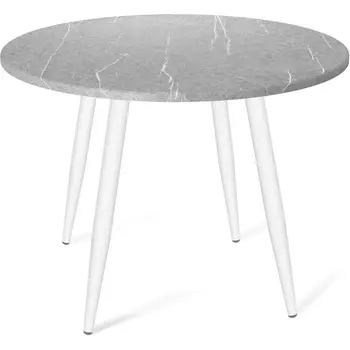 Стол Sheffilton SHT-TU14/TT 90 МДФ белый муар/серый мрамор