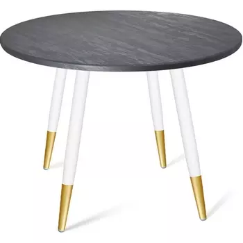 Стол Sheffilton SHT-TU14/TT 90 МДФ белый муар/золото/каменный уголь