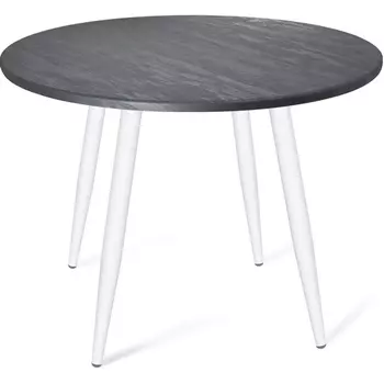 Стол Sheffilton SHT-TU14/TT 90 МДФ белый муар/каменный угольь