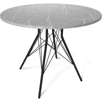 Стол Sheffilton SHT-TU2-1/ТТ 90 МДФ черный муар/серый мрамор