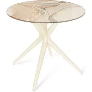 Стол Sheffilton SHT-TU30/TT32 80 СТЕКЛО/МДФ бежевый/дымчатый топаз