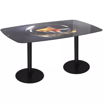 Стол Sheffilton SHT-TU43/TT32 118/77 стекло/МДФ черный муар/лунная ночь