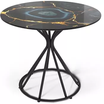 Стол Sheffilton SHT-TU4-1/TT32 80 СТЕКЛО/МДФ черный/титановый кварц